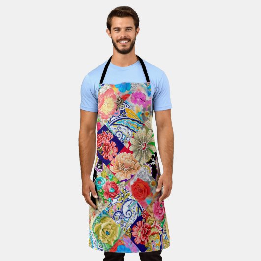 Tablier Motif sans couture avec tuiles portugaises en tala (Porté)