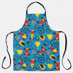 Tablier Motif sans couture avec voitures de course.