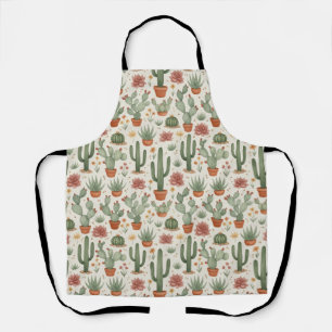 Tablier Motif sans couture de cactus de désert succulent