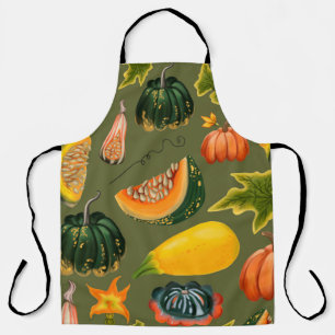 Tablier Motif sans couture de citrouilles et de feuilles s