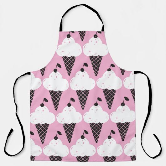 Tablier Motif sans couture de crème glacée dessinée à la m (Recto)