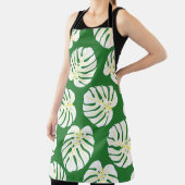 Tablier Motif sans couture de feuilles de monstère blanche (Insitu)