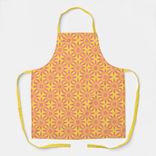 Tablier Motif sans couture de fleurs jaunes roses
