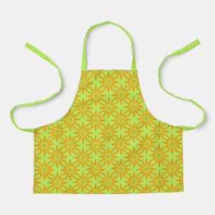 Tablier Motif sans couture de fleurs vertes orange