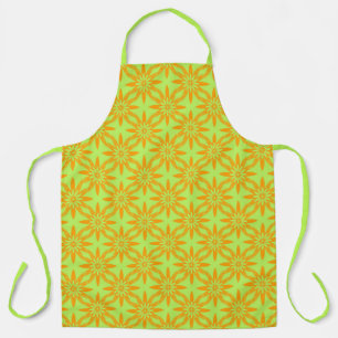 Tablier Motif sans couture de fleurs vertes orange