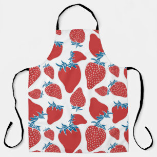 Tablier Motif sans couture de fraise dessinée à la main. a