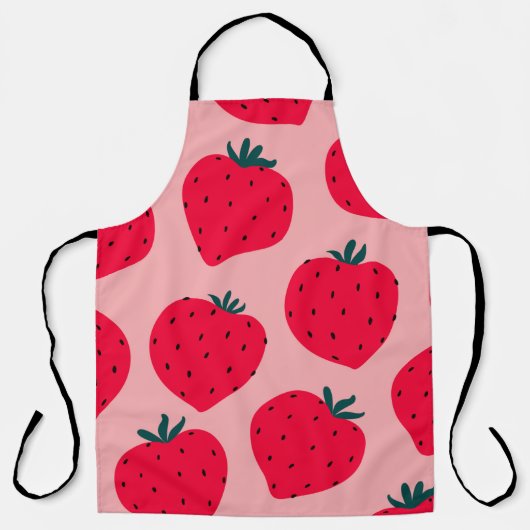 Tablier Motif sans couture de fraise moderne. Big red roun (Recto)