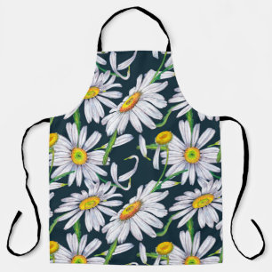 Tablier Motif sans couture de grandes fleurs de camomille,
