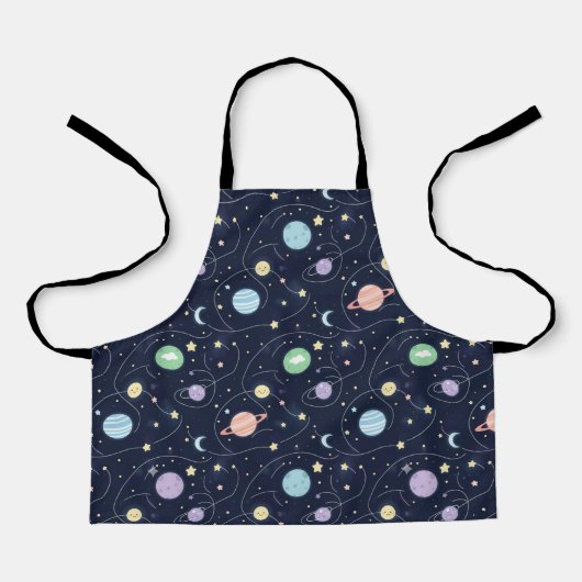 Tablier Motif sans couture de planètes du système solaire (Recto)