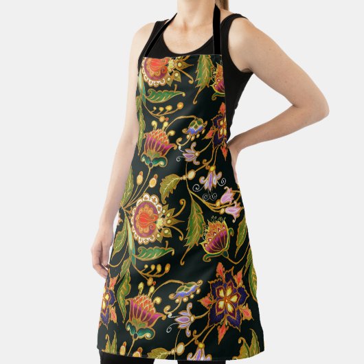 Tablier motif sans couture décorative. Fleurs boucles feui (Insitu)