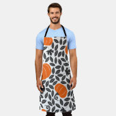 Tablier Motif sans couture dessiné à la main avec citrouil (Porté)