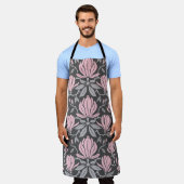 Tablier Motif sans couture dessinée à la main avec des fle (Porté)