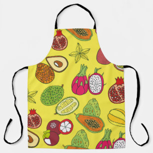 Tablier Motif sans couture dessinée à la main avec exotiqu