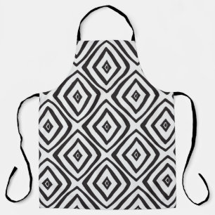 Tablier Motif sans couture dessinée à la main en noir et b