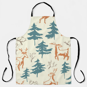 Tablier Motif sans couture d'hiver dessiné à la main avec