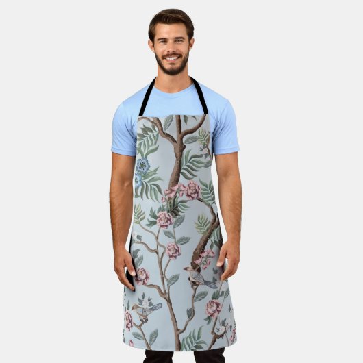 Tablier Motif sans couture en style chinoiserie avec pivoi (Porté)