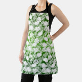 TABLIER MOTIF SANS COUTURE FEUILLES VERT BLANC  (Insitu)