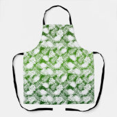 TABLIER MOTIF SANS COUTURE FEUILLES VERT BLANC  (Recto)