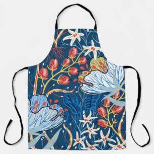 Tablier motif sans couture fleurie avec fleurs exotiques