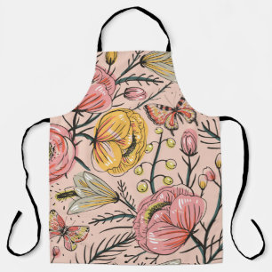 Tablier motif sans couture fleurie avec fleurs vintages e