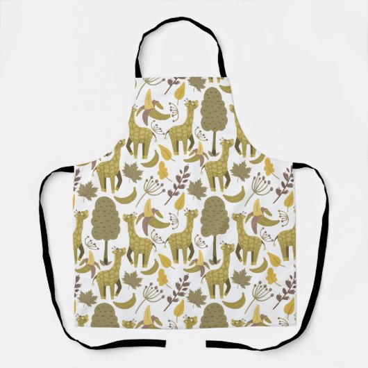 Tablier Motif sans couture Giraffe jaune blanc arrière - p (Recto)