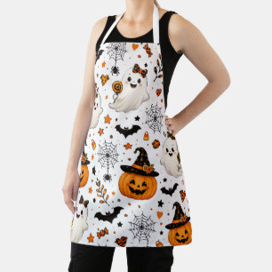 Tablier Motif sans couture Halloween Citrouille Fantômes