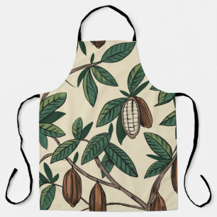Tablier Motif sans couture plante de cacao. Haricots de ca