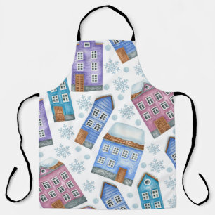 Tablier Motif sans couture représentant les maisons d'hive