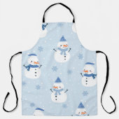 Tablier Motif sans couture Snowman, arrière - plan d'hiver (Recto)