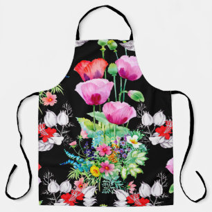 Tablier Motif sans couture sur arrière - plan noir. Coloré