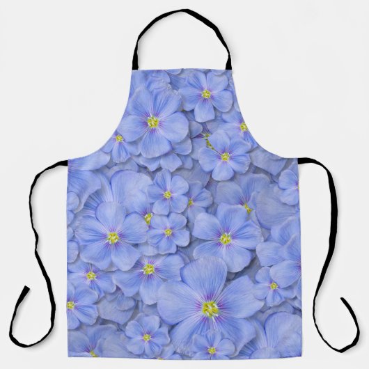 Tablier motif sans couture textile avec fleurs bleues. dec (Recto)