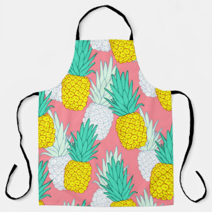 Tablier Motif sans couture tropicale aux ananas exotiques.