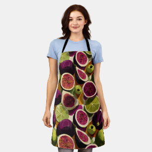 Tablier Motif sans couture vibrant de figues tranchées et