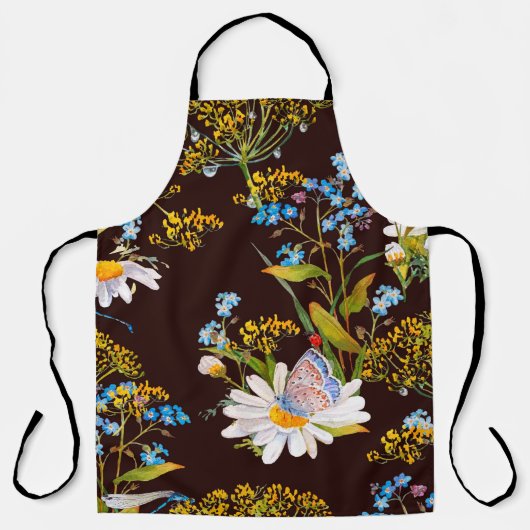 Tablier Motif sans faille avec fleurs sauvages (Recto)