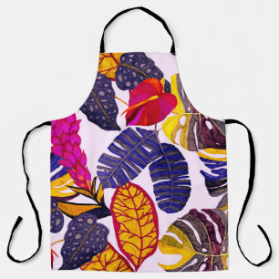 Tablier Motif sans faille créative avec feuilles tropicaux