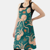 Tablier Motif sans joint avec des animaux sous-marins, cu (Insitu)