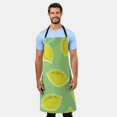 Tablier Motif sans soudure à la main avec citrons en jaune (Porté)