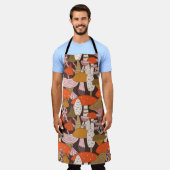 Tablier Motif sans soudure à la main de champignons et de (Porté)