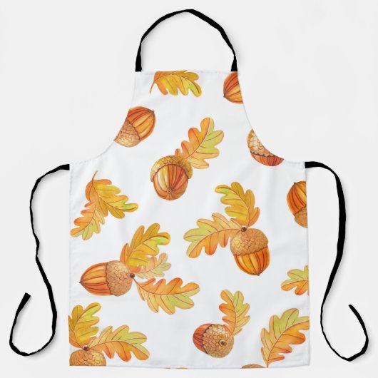 Tablier motif sans soudure automne avec feuilles en chêne (Recto)