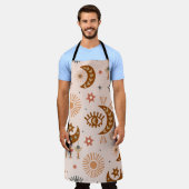 Tablier motif sans soudure avec oeil céleste, lune, soleil (Porté)