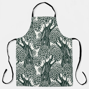 Tablier motif sans soudure avec vieux feuillus. Styliz