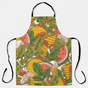 Tablier Motif sans soudure de la nourriture d'été. Sanwich