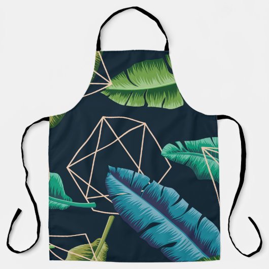 Tablier Motif sans soudure feuille avec li polygonal abstr (Recto)