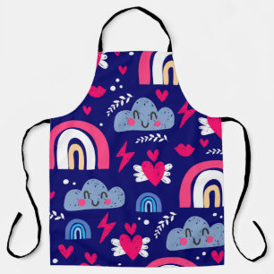 Tablier Motif sans soudure pour enfants, arc-en-ciel, nuag