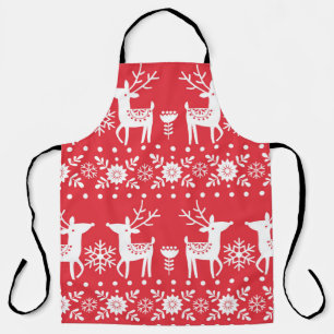 Tablier Motif scandinave de Noël sans couture avec blanc