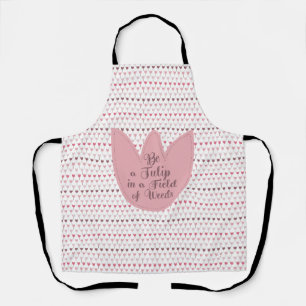 Tablier Motif simple de tulipe rose