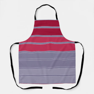 Tablier Motif simple rayé rouge et gris