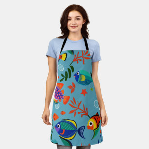Tablier Motif sous-marin de poissons tropicaux colorés