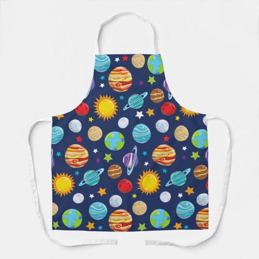 Tablier Motif spatial, Planètes, Étoiles, Cosmos, Galaxie (Recto)