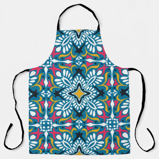 Tablier Motif Talavera. Un patchwork indien. Azulejos port (Recto)
